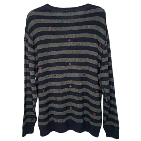 Daniel Cremieux Men's Sweater Merino Wool Blend Striped Blue & Gray Size XXL NWT - Picture 2 of 10